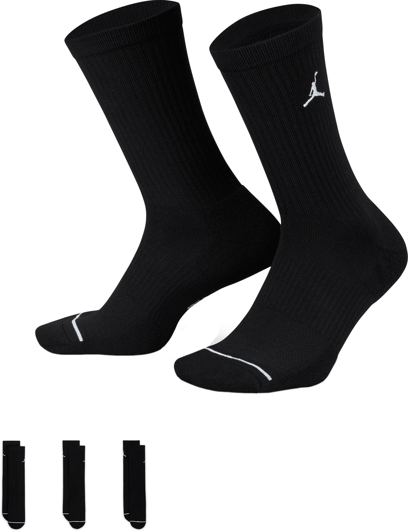 Jordan Everyday Crew Socken 3er Pack Schwarz F010