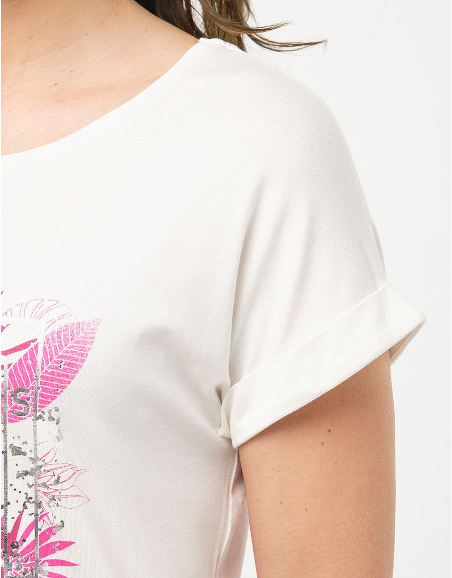 T-shirt blanc imprimé