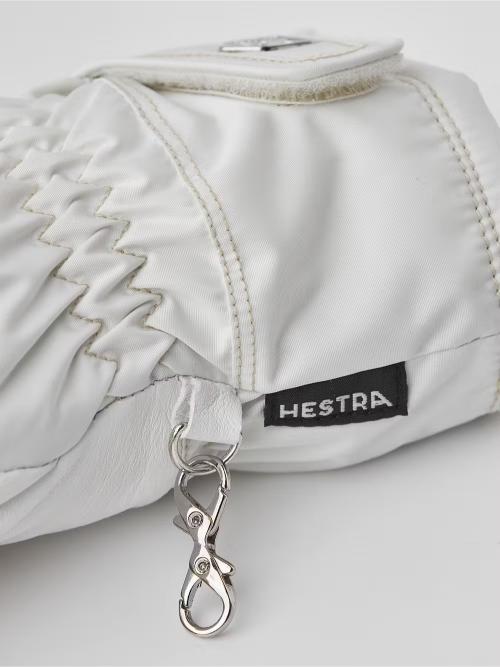 Hestra Primaloft Leather Female 5 Finger Ivory/Offwhite