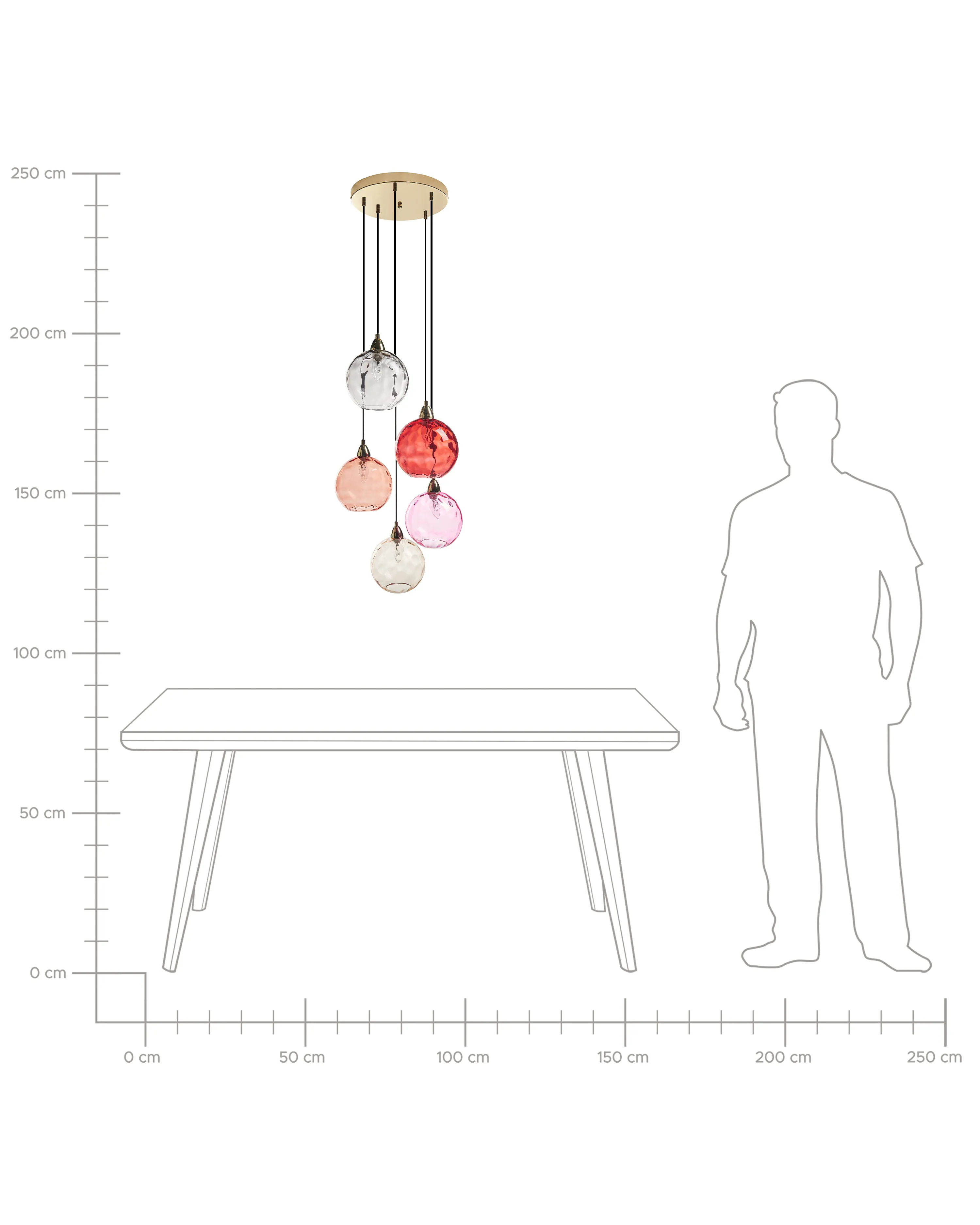 Hanglamp PABELLON Glas Rood