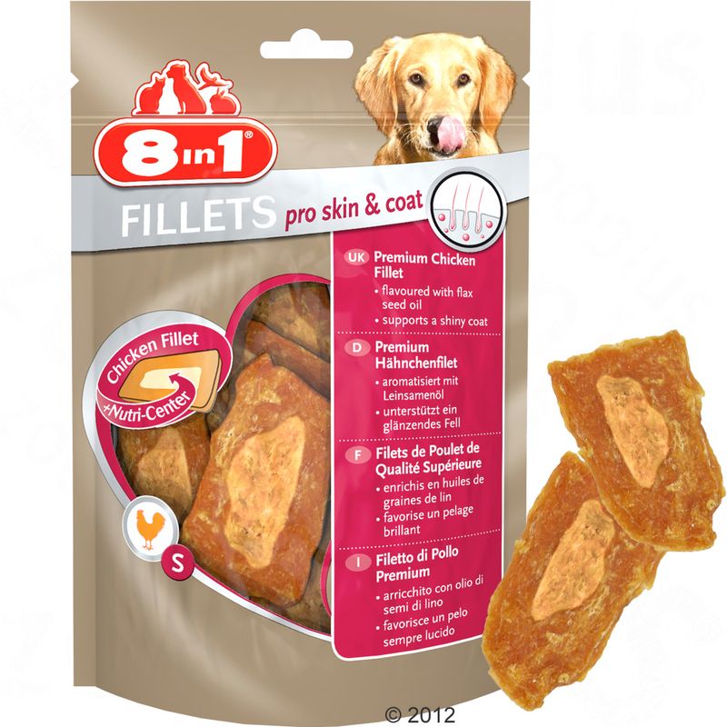 Friandises 8in1 Fillets Pro Skin & Coat, poulet S