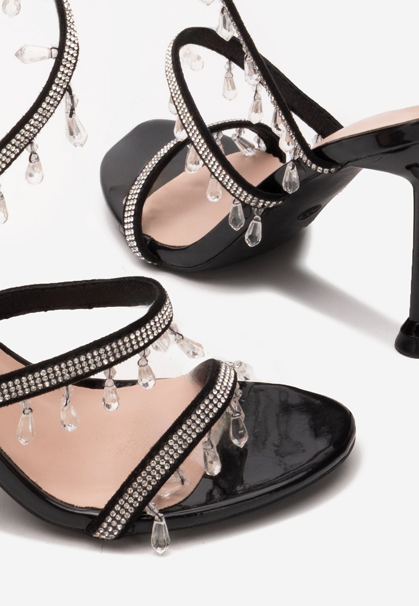 Sandales à talon fin noires Calisa B