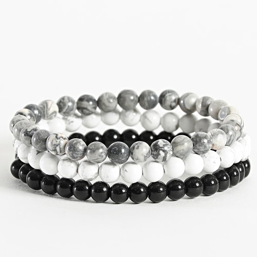 Bracelet Blanc Gris Noir