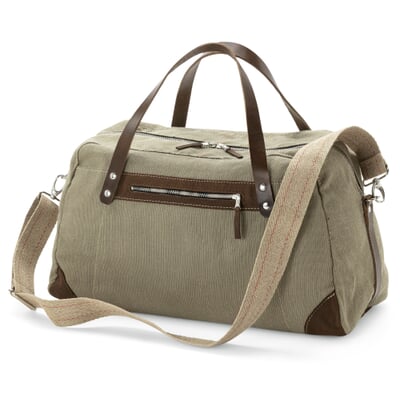 Reisetasche Segeltuch, Grünbeige