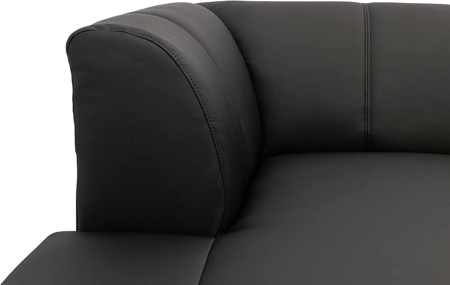 DOMO. collection Wohnlandschaft Star, Sofa in U-Form, Longchair rechts, Couch in Kunstleder, 304 x 150 x 150 cm (BxTxH), schwarz