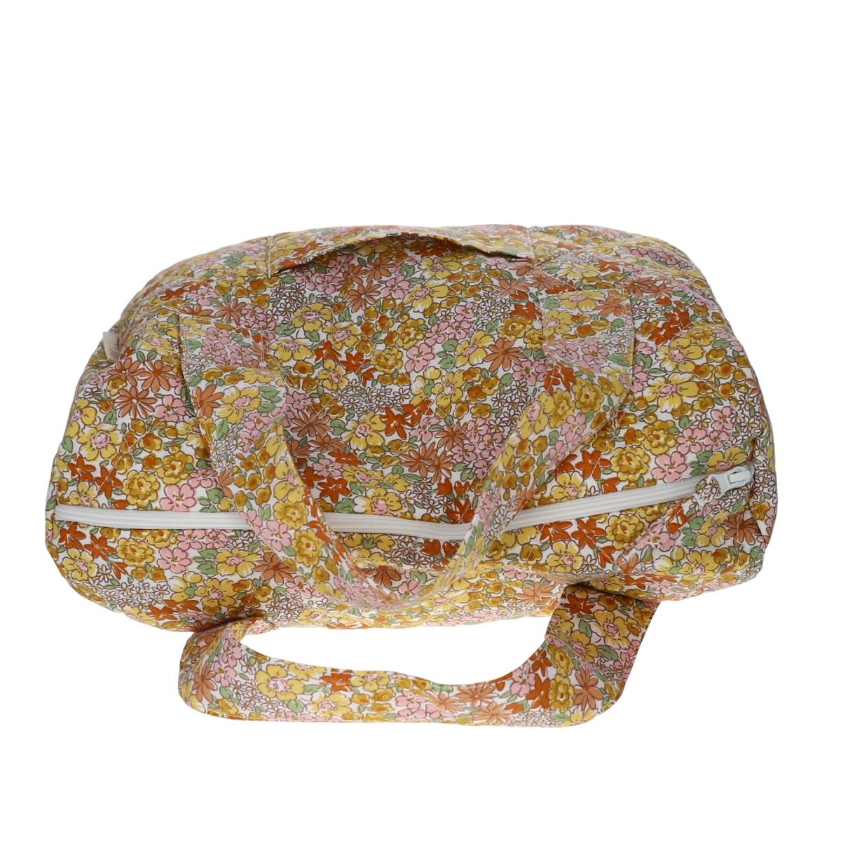 Grande trousse de toilette vanity fleurie rose et jaune Jolie saison
