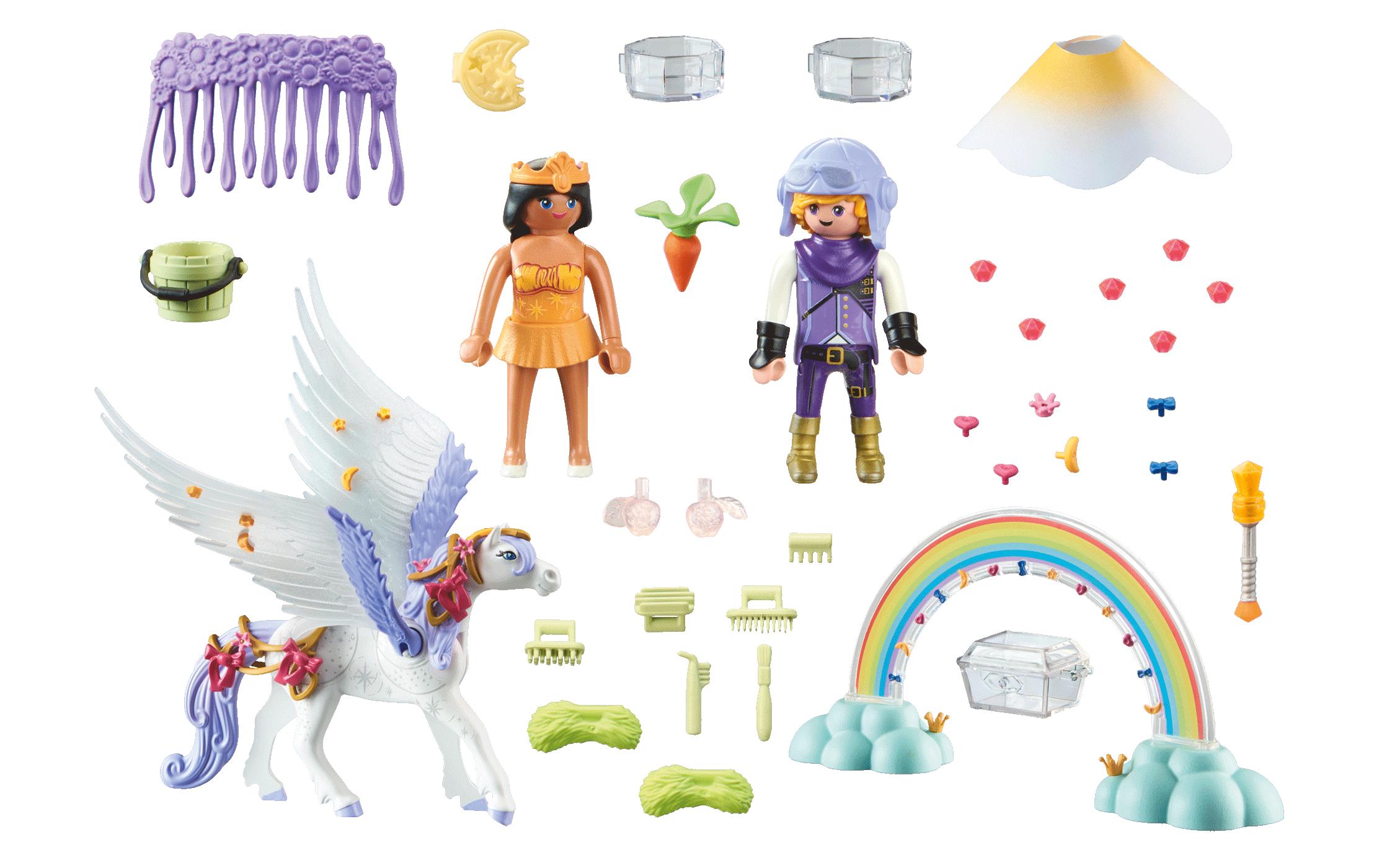 Princess Magic Himmlischer Pegasus mit Regenbogen 71361Liebevoll gestaltetes Prinzessinnen-Spielset