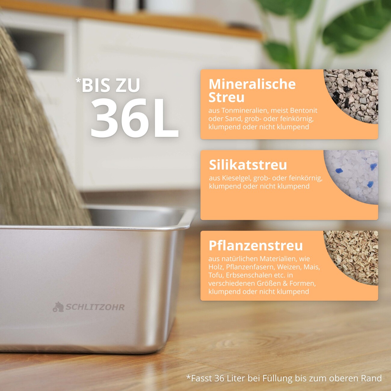 Schlitzohr Premium Edelstahl Katzentoilette Lotte - XXL