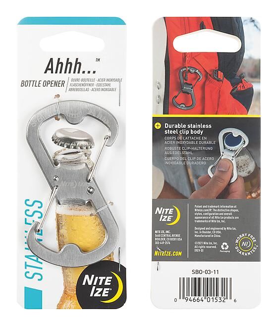 NITE IZE - OUVRE BOUTEILLE MOUSQUETON INOX