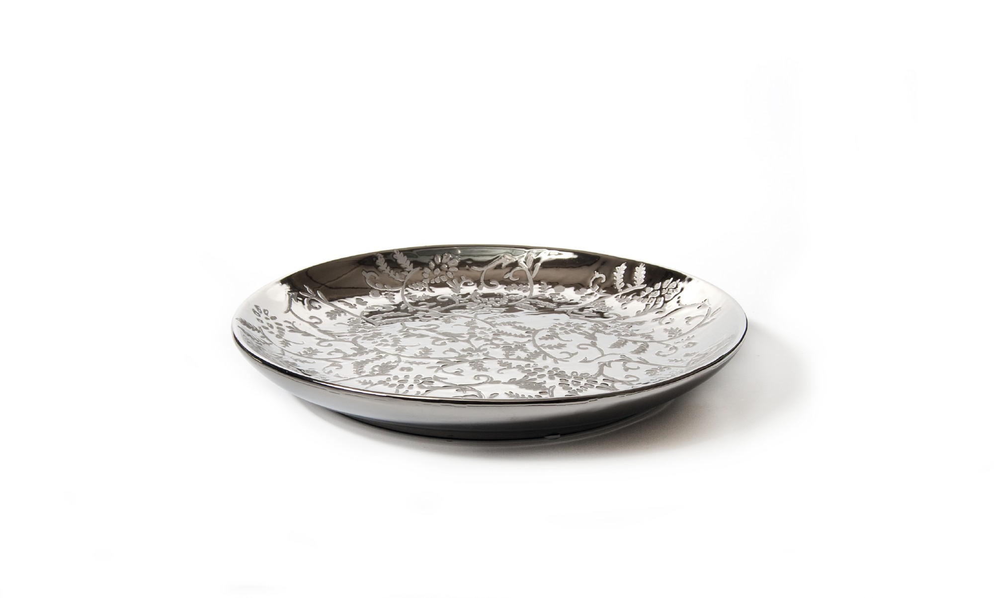 Deko-Teller, silber, Ø 34,5 cm, H 4,5 cm von fischer's lagerhaus