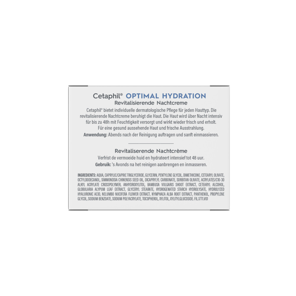 2x Cetaphil Optimal Hydration Herstellende Nachtcrème48 gr