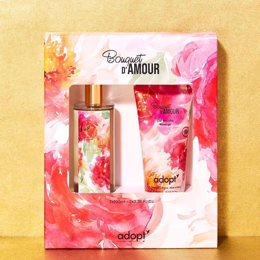 Bouquet d'amour - Coffret eau de parfum 100ml + gel douche