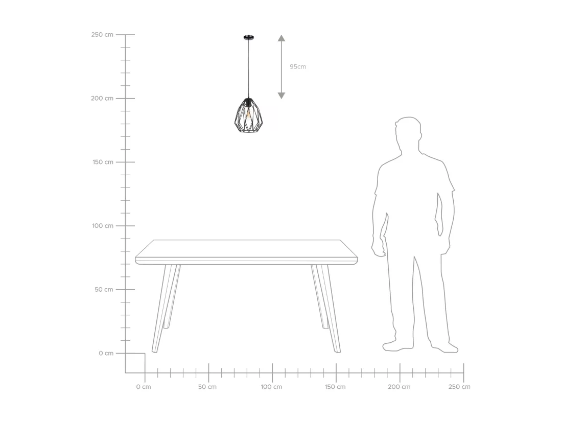 Lampe suspension MAGRA Métal Noir