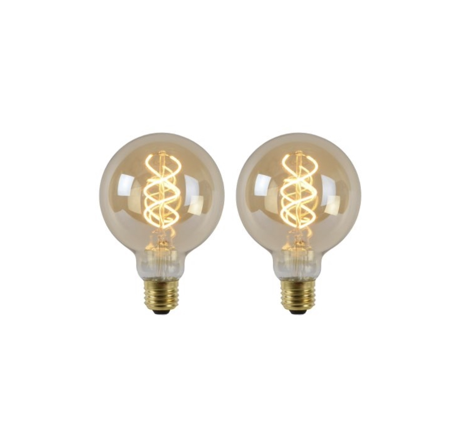 SET - 2X GLOBE 95MM SPIRAAL AMBER