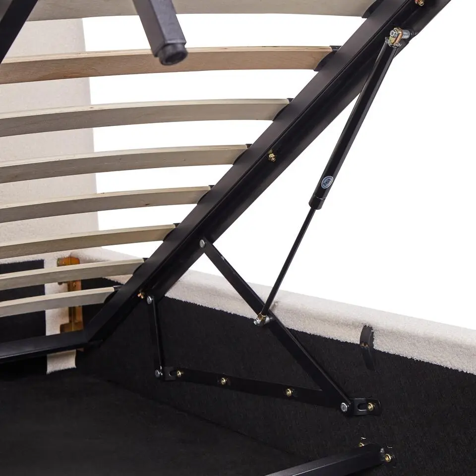 BLAGNAC - Bed met opbergruimte - Wit - 180 x 200 cm - Bouclé