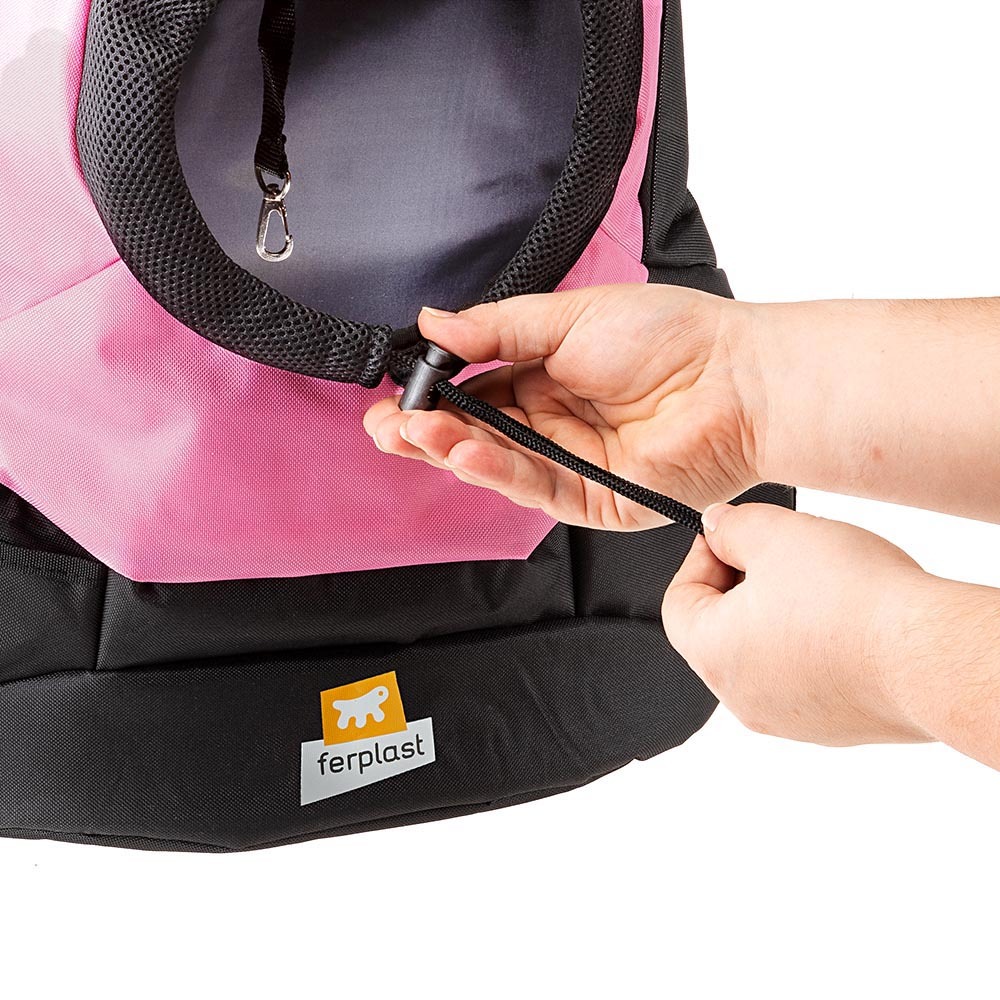 Sac à dos transport pour petits chiens kangoo small, épaules rembourrées, matériau robuste et durable, rose