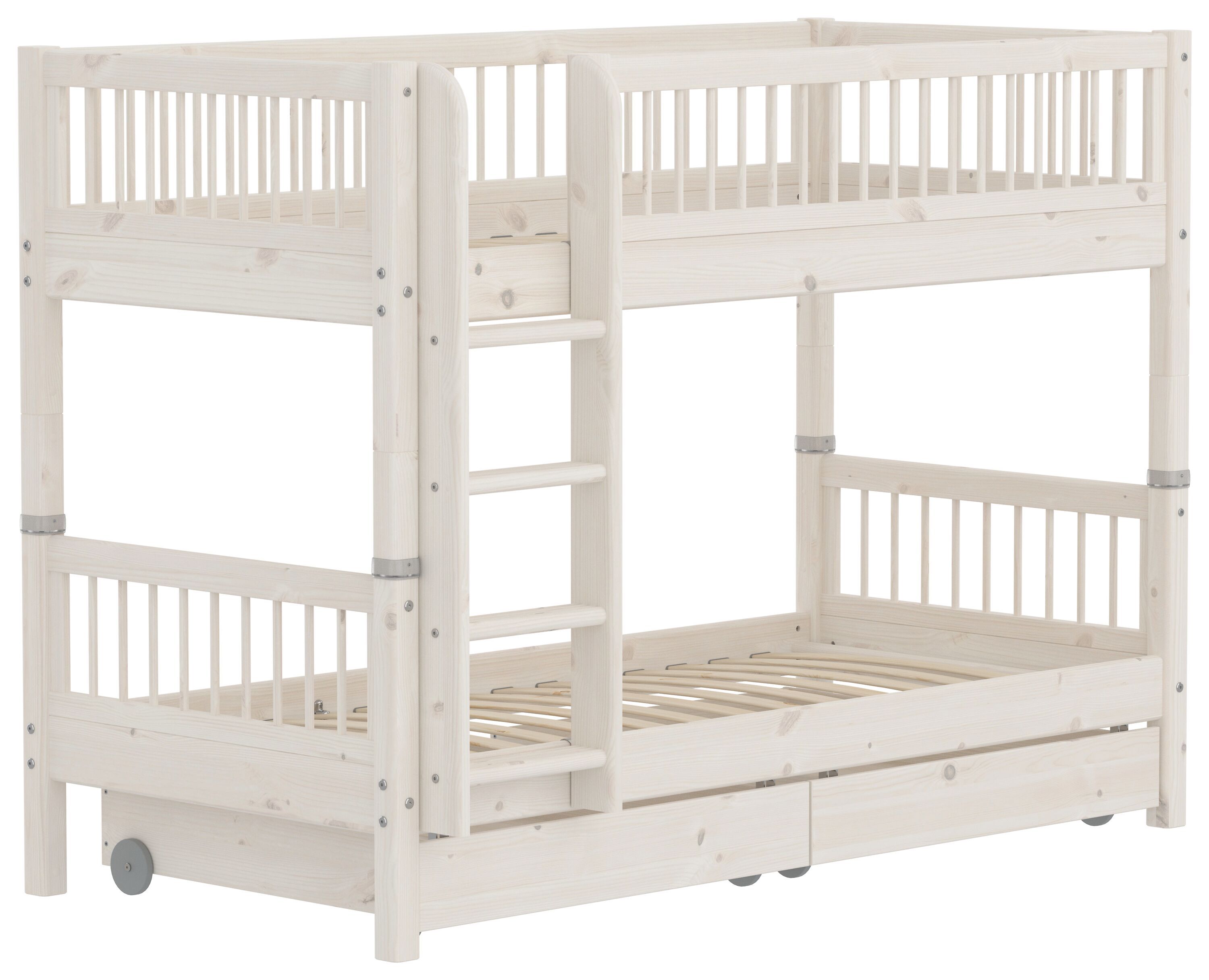 Flexa CLASSIC Leiter gerade Etagenbett - White Wash / B: 110.0 cm x T: 210.0 cm x H: 154.0 cm
