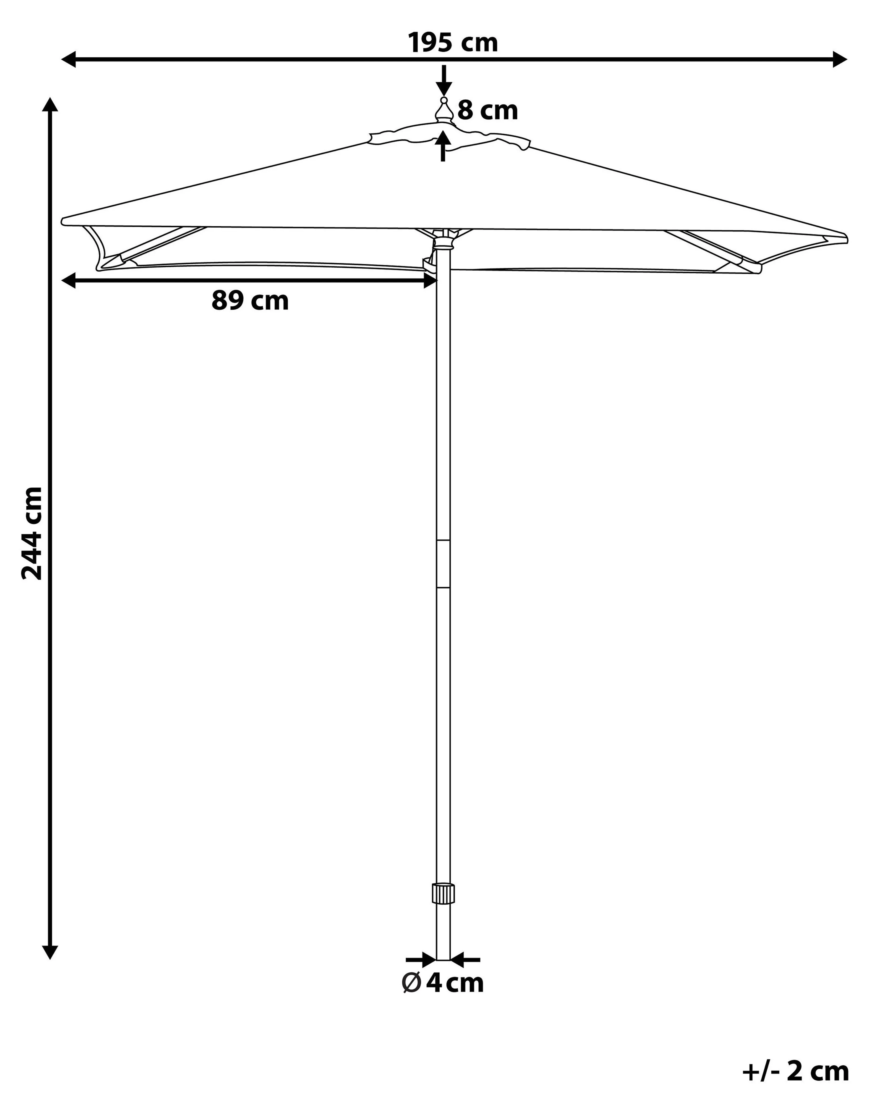 Parasol 195 cm FLAMENCO Donkergrijs