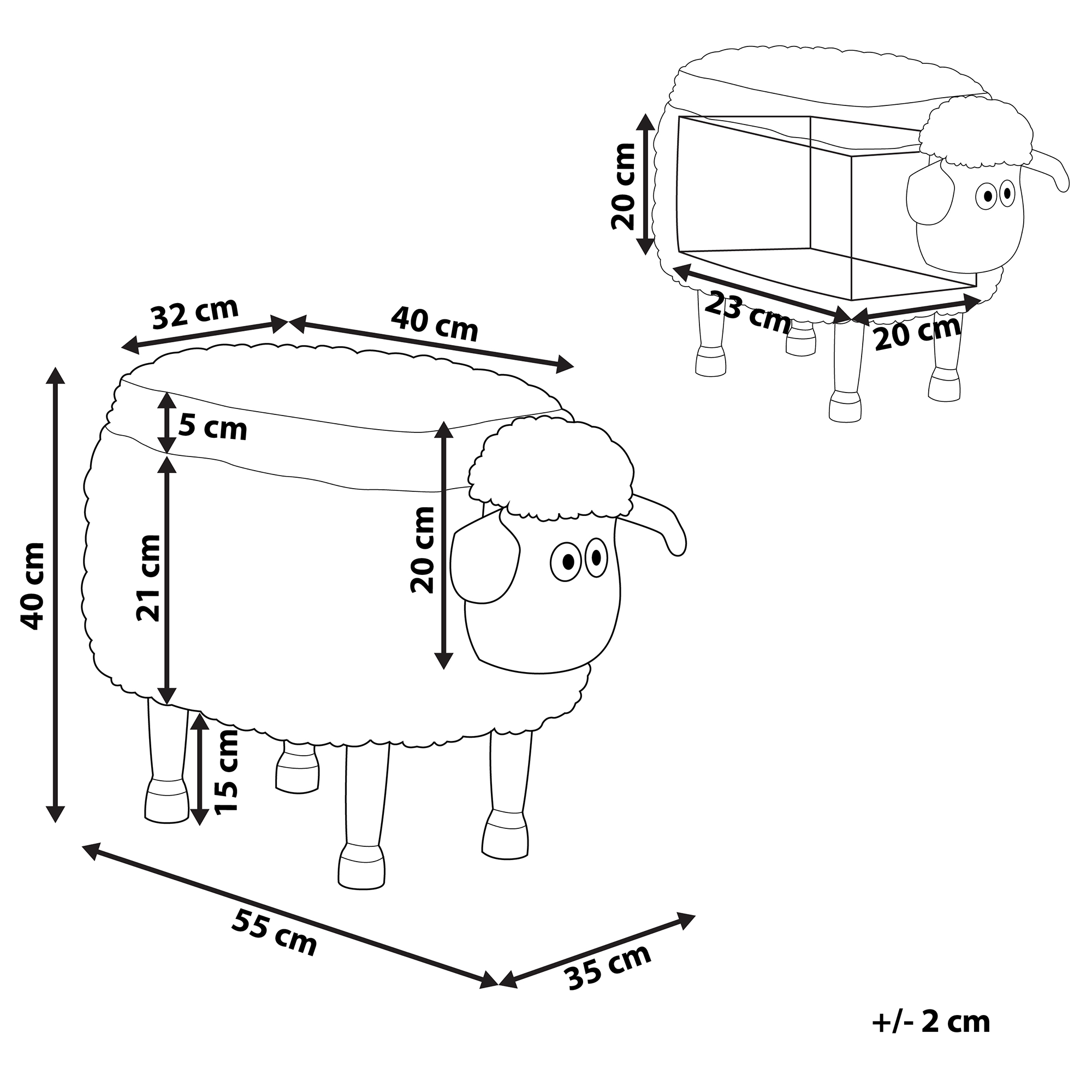 Beliani - SHEEP - Hocker - Roze - Polyester