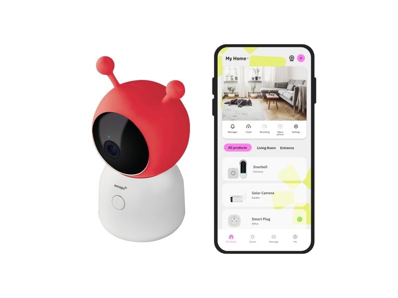 omajin by Netatmo Netzwerkkamera Babyphone-Kamera 2K   64GB Intelligente Babyüberwachungskamera mit 2K HD-Auflösung, Weitwinkel und 2-Wege-Audio, speziell entwickelt für Eltern und Babys