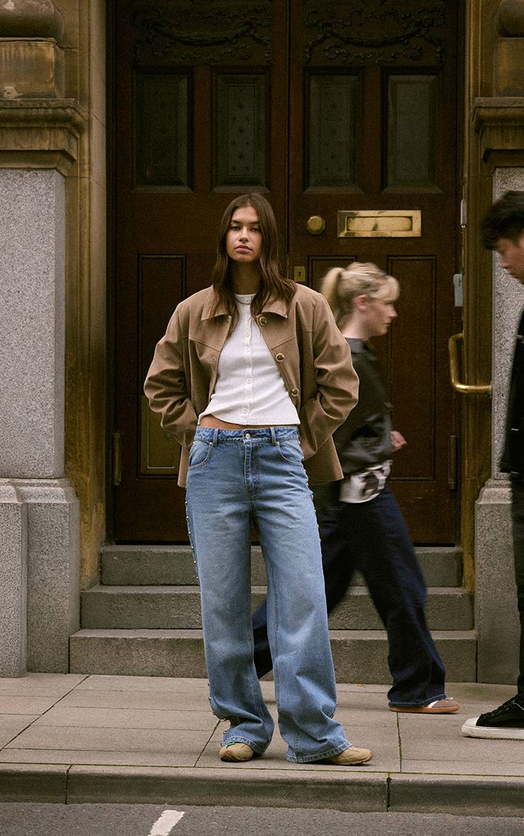 Sable Veste En Synthétique Avec Détails Boutons