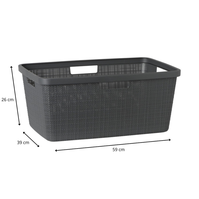 Curver jute wasmand - 46 liter - grijs