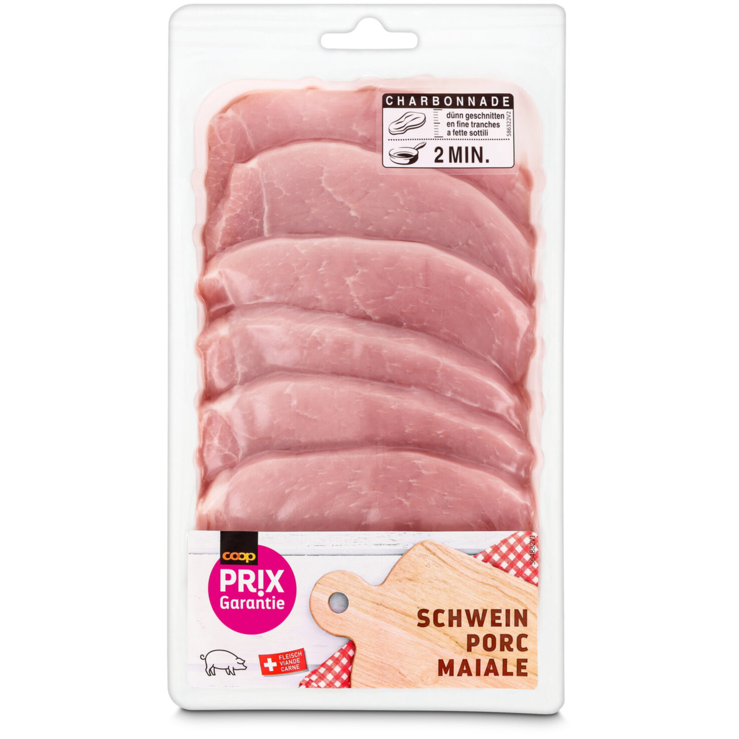 Prix Garantie Schweins Unterspälte Charbonnade ca. 360g