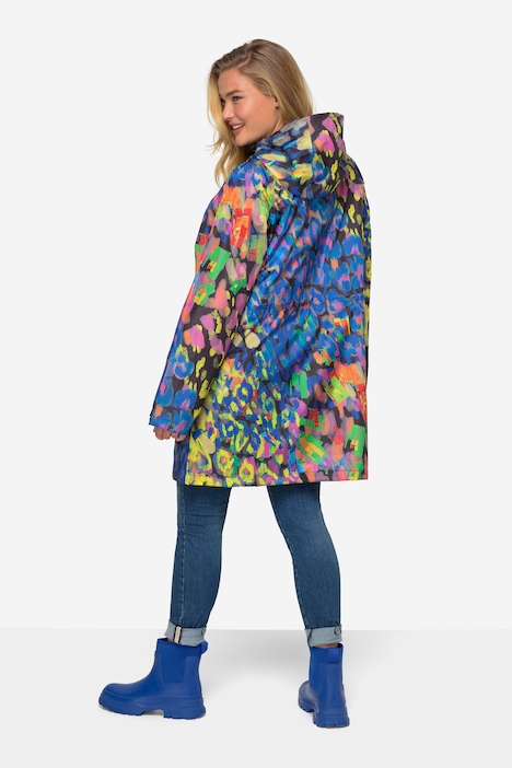 Funktions-Regenmantel, Kapuze, Zipper, verdeckte Taschen