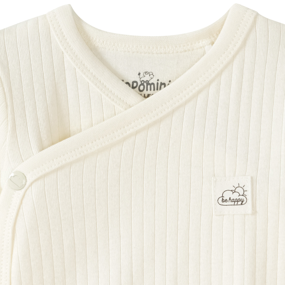 Topomini Pure Collection Newborn Wickelbody mit Rippstruktur cremeweiss