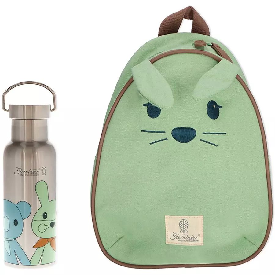 Sterntaler Rucksack & Flasche Stay true to nature 2er Set grün