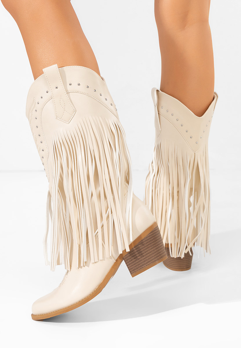 Bottes cowboy femme beige Giselia
