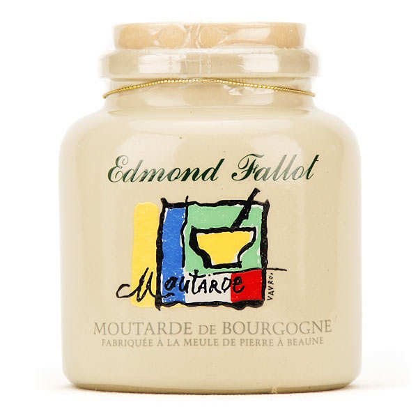 Moutarde de Bourgogne en pot de grès décoré