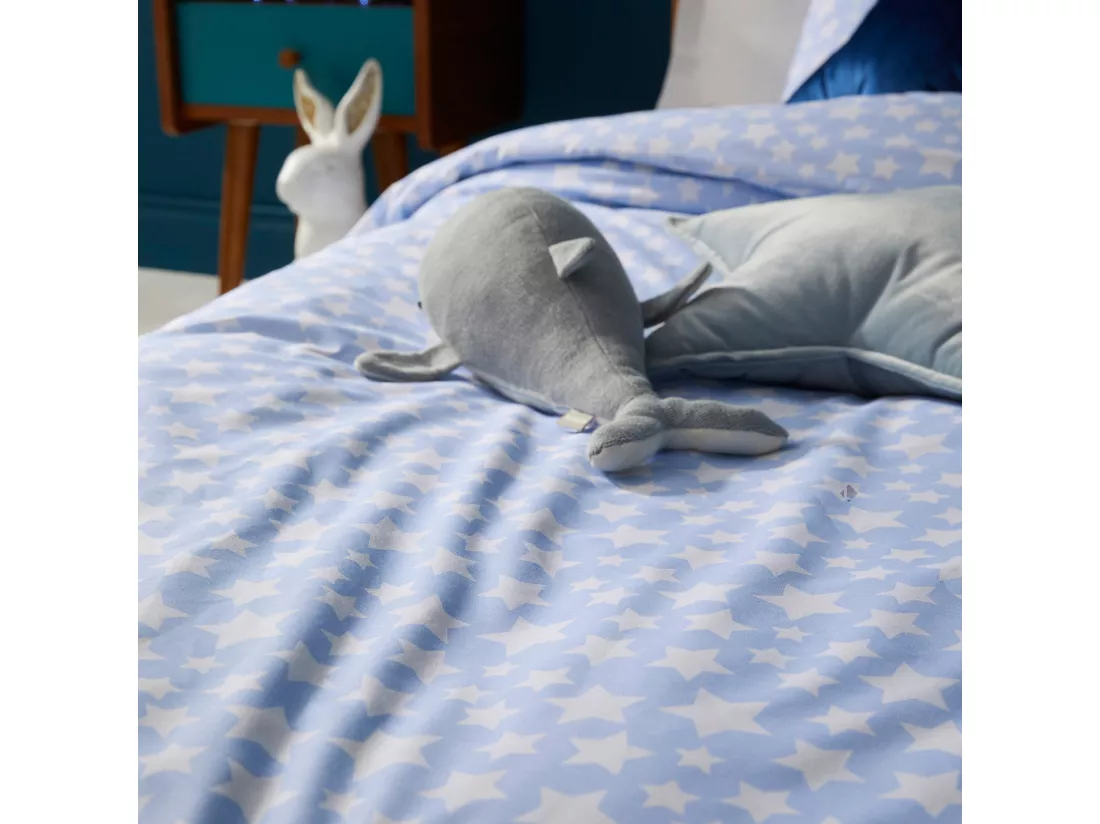 Housse de couette 200x200 cm coton ÉTOILES Bleu