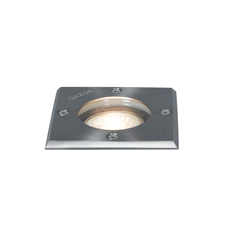 Grondspot staal 10,5 cm IP65 - Basic Square
