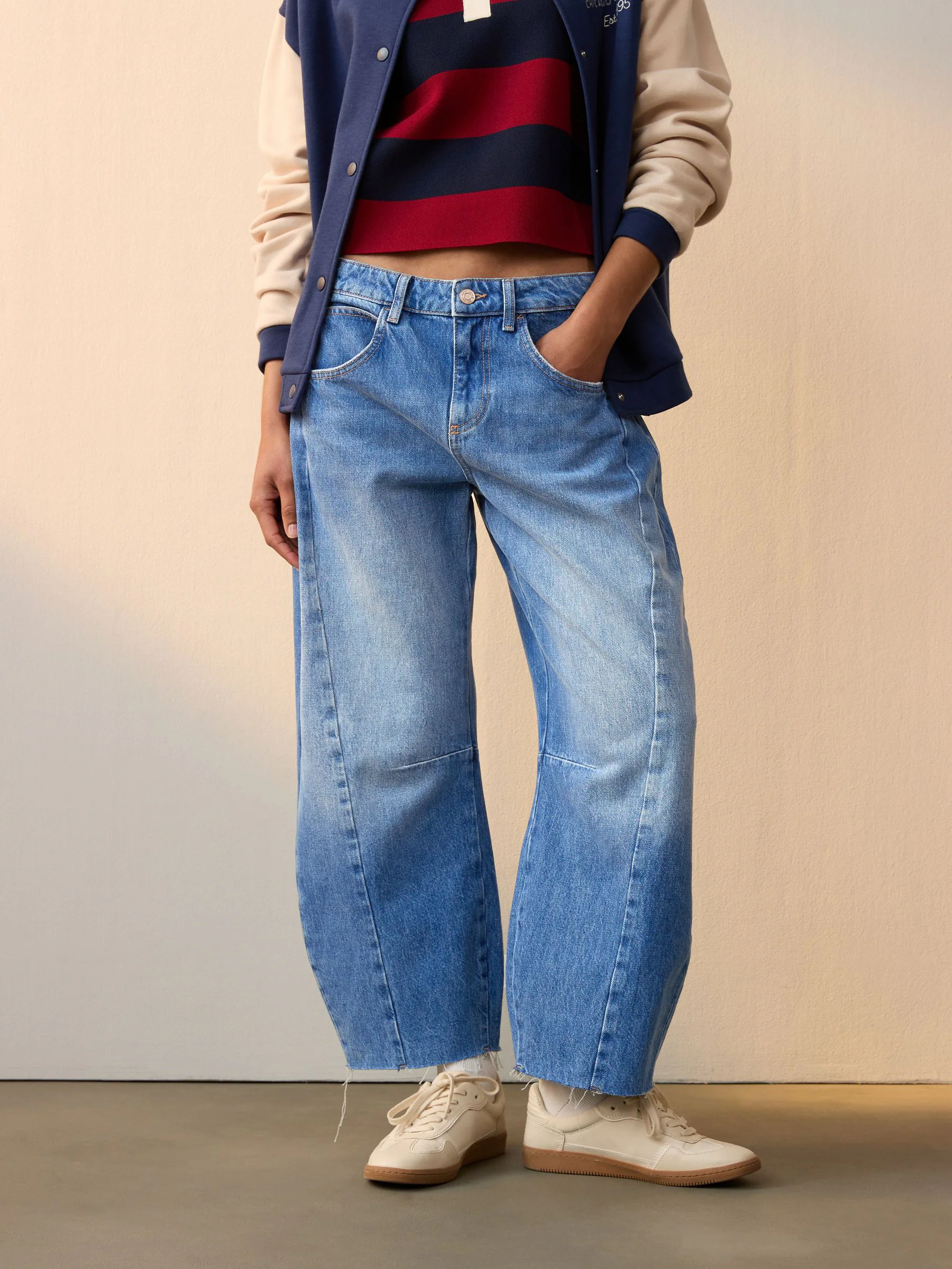 Donkerblauw - Horseshoe Barrel 100% katoenen jeans