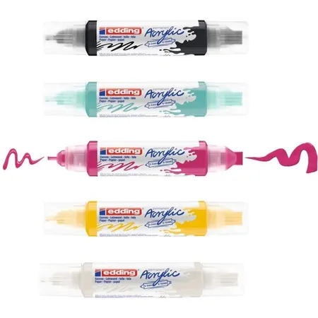 edding 5400 Acryl 3D Double Liner 5er-Set sortiert basic