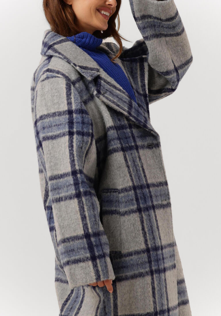 MODSTR\u00D6M lichtgrijze modstr&ouml;m mantel sallie check coatr