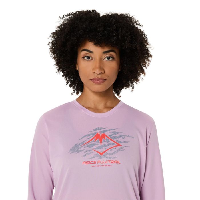 Asics Dame Trøjer Fujitrail Logo LS Top Pink
