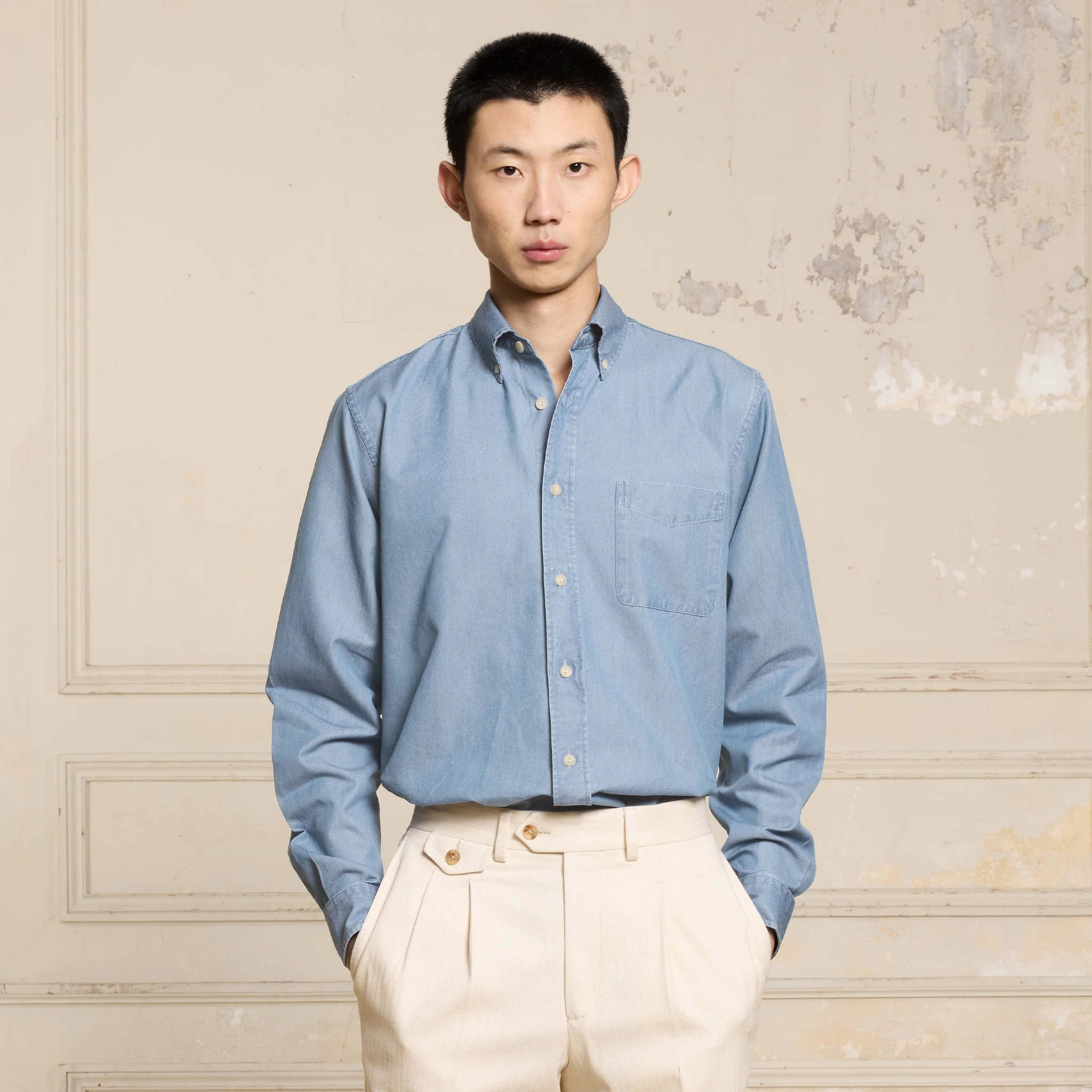 Light blue denim shirt