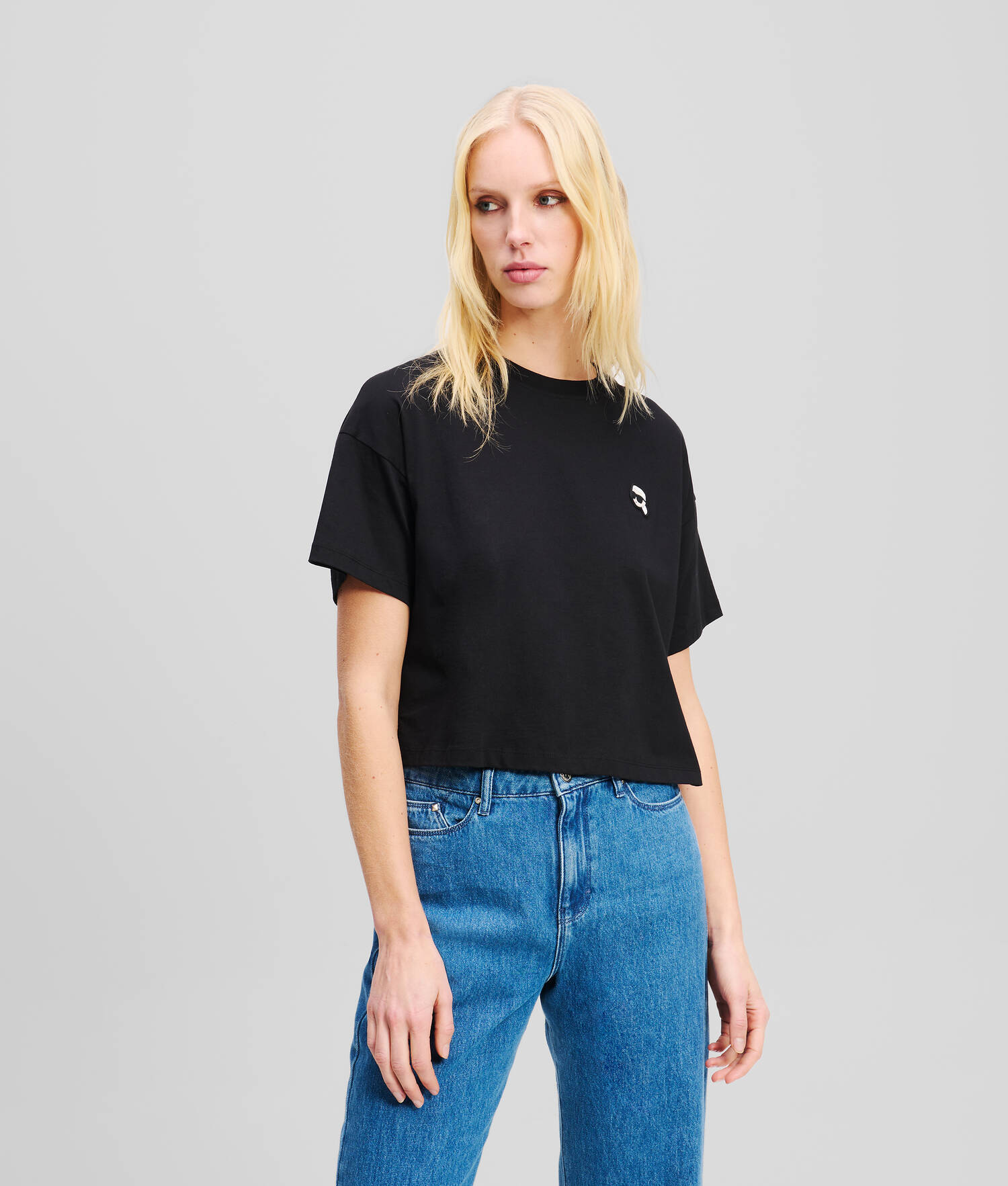 T-SHIRT EN TISSU MÉLANGÉ IKON - Noir