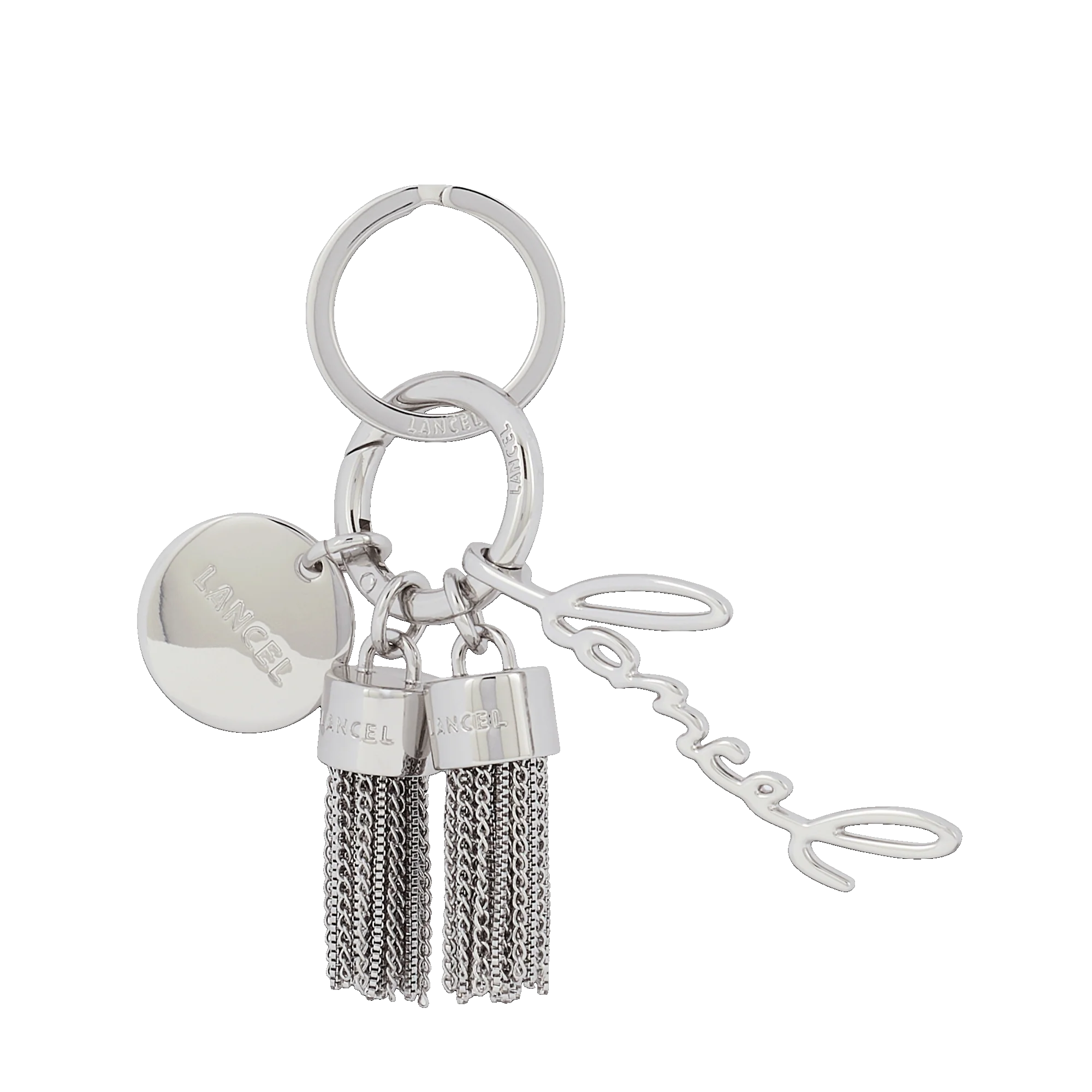 Porte-clé Lancel pompon chaine Premier Flirt de Lancel-Argenté