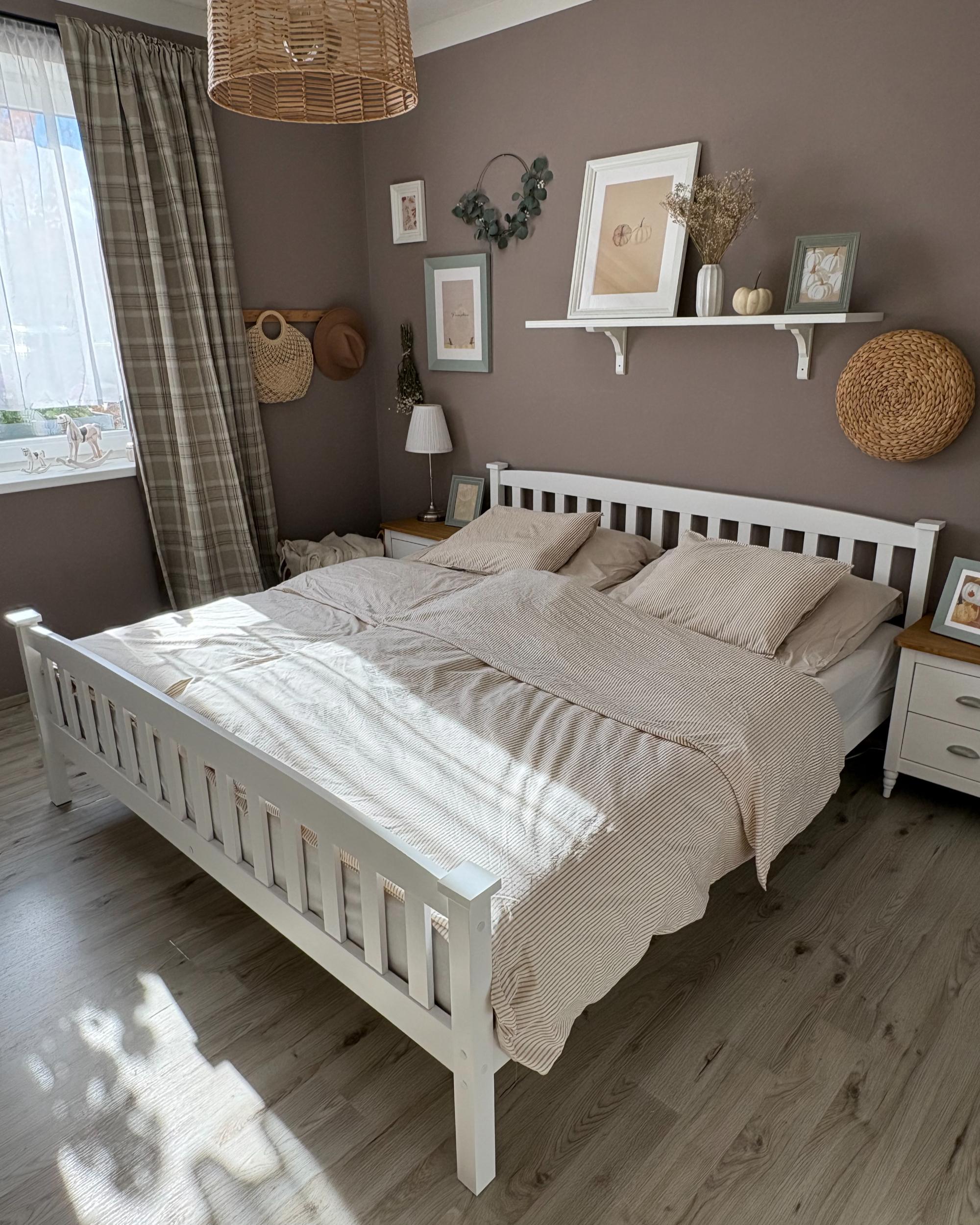 Bed Dennenhout GIVERNY 180 x 200 cm Wit