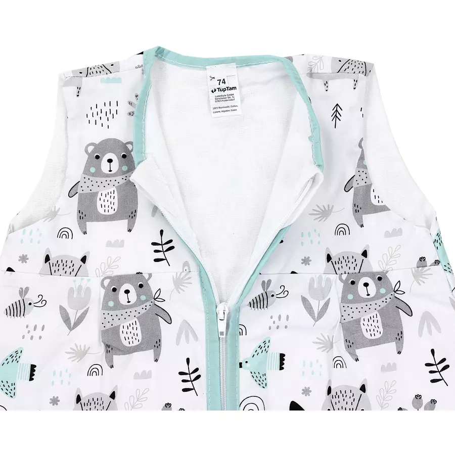 TupTam Baby Sommer Schlafsack Ärmellos Unwattiert grauhellblau