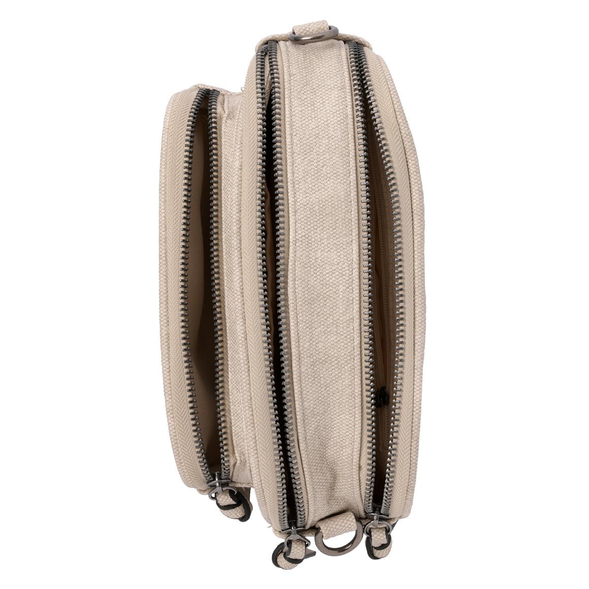 Gina Benotti Damen Tasche mit vier Fächern beige
