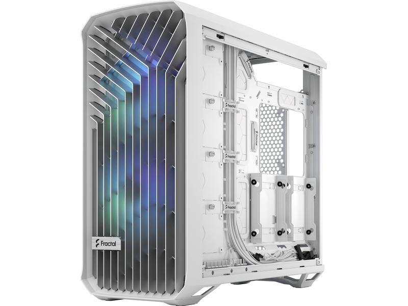 Fractal Design PC-Gehäuse Torrent RGB TG Weiss Eleganter, kompakter Big-Tower mit Sichtfenster und RGB-Beleuchtung