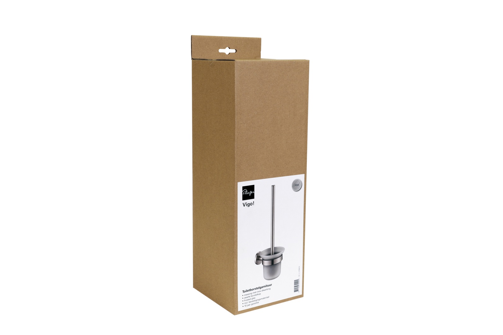 Plieger Vigo toiletborstel met glas geborsteld chroom