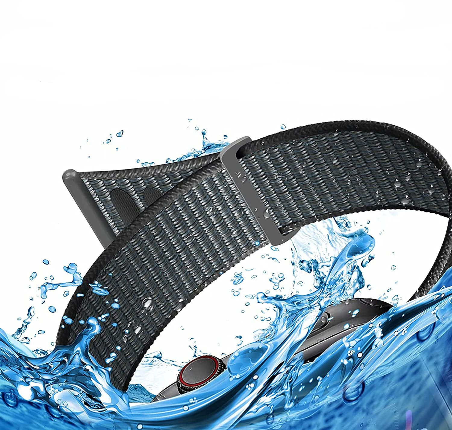 Apple Watch (42/41/40/38 mm) Nylon Ersatz Armband mit Klettverschluss (Gelenkumfang: 170-215mm) - Grau / Blau