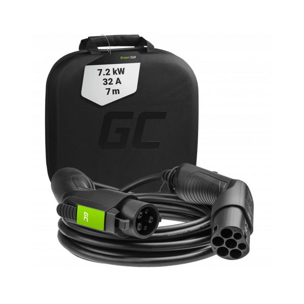 Green Cell Cabo de Carregamento EV21 Tipo 1 7.2kW 32A 7m Preto - 5907813966125