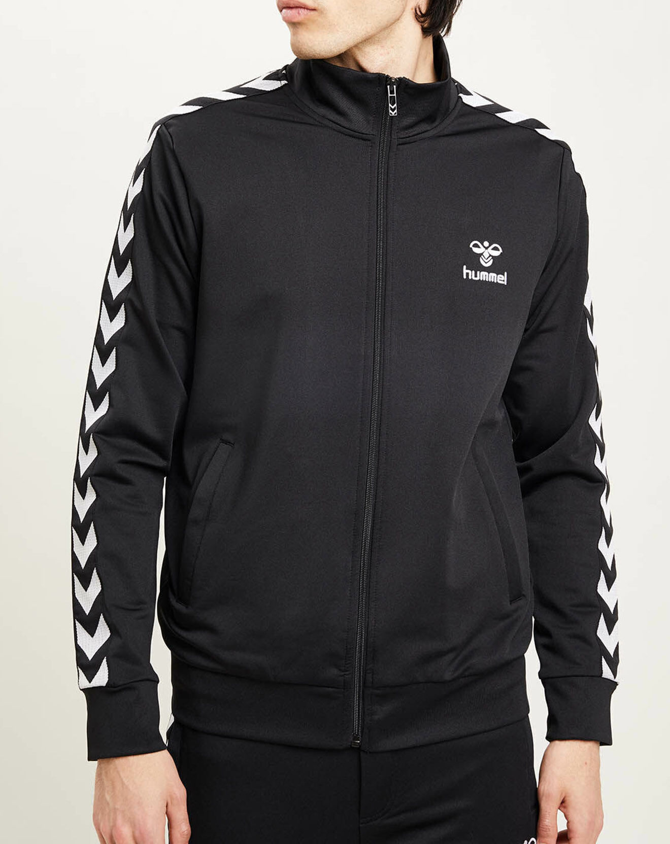 Hummel Veste zippée à bande chevron noire