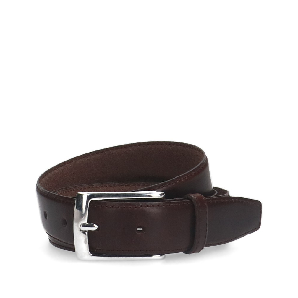 Donkerbruine leren riem